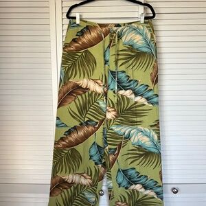 Tommy Bahama NWOT silk and linen tropical trio of palms palazzo pants size 10